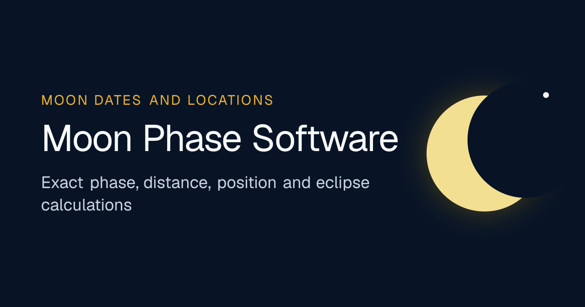Moon phase image generator and Data | Moon Phase Software